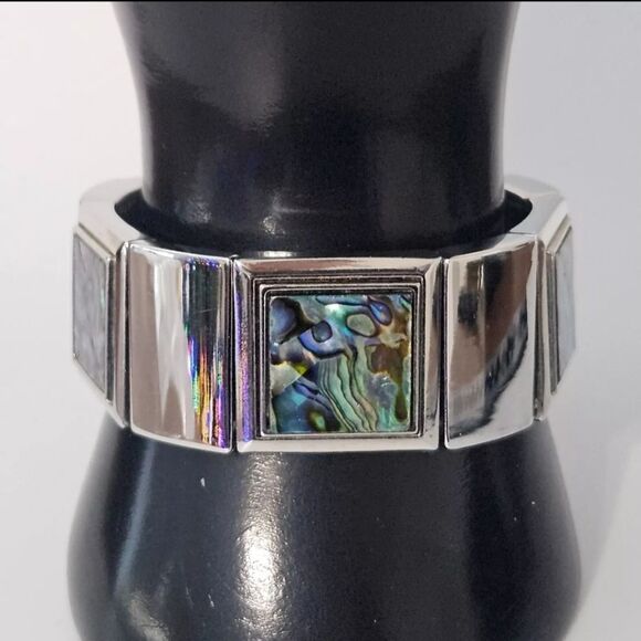 LIA SOPHIA PACIFIC BRACELET - GENUINE ABALONE GORGEOUS NWT 3" - Picture 6 of 11